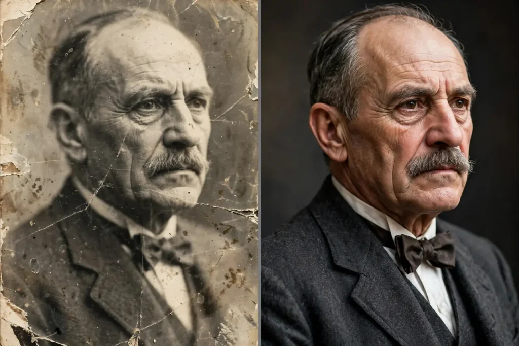 Before and after AI photo enhancement using one of the best Remini alternatives