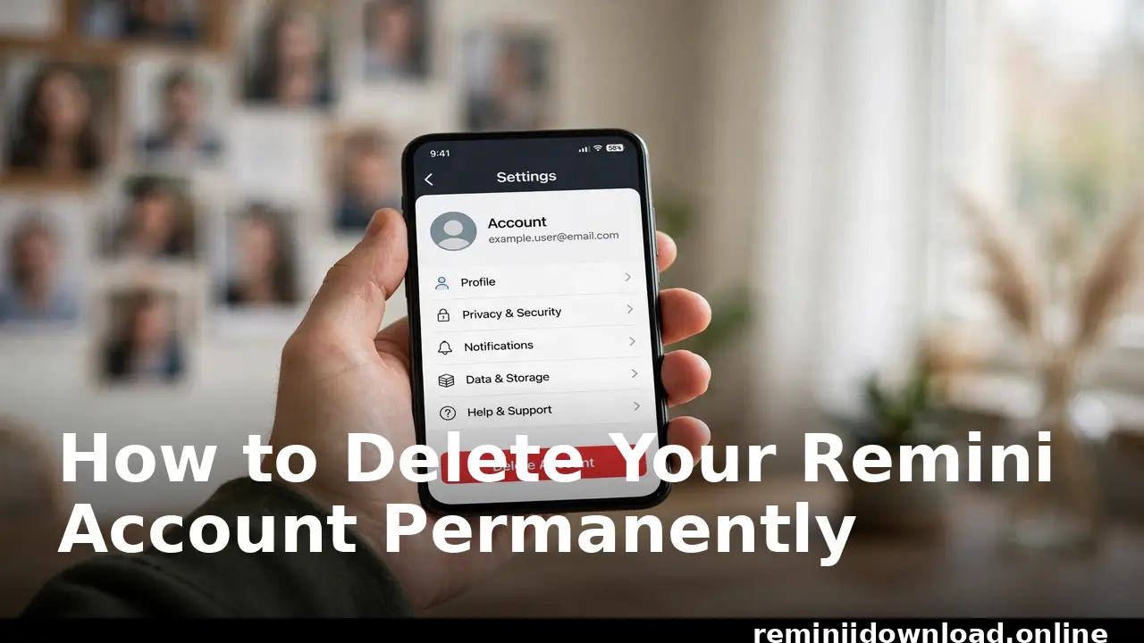How to delete your Remini account permanently — complete guide 2026