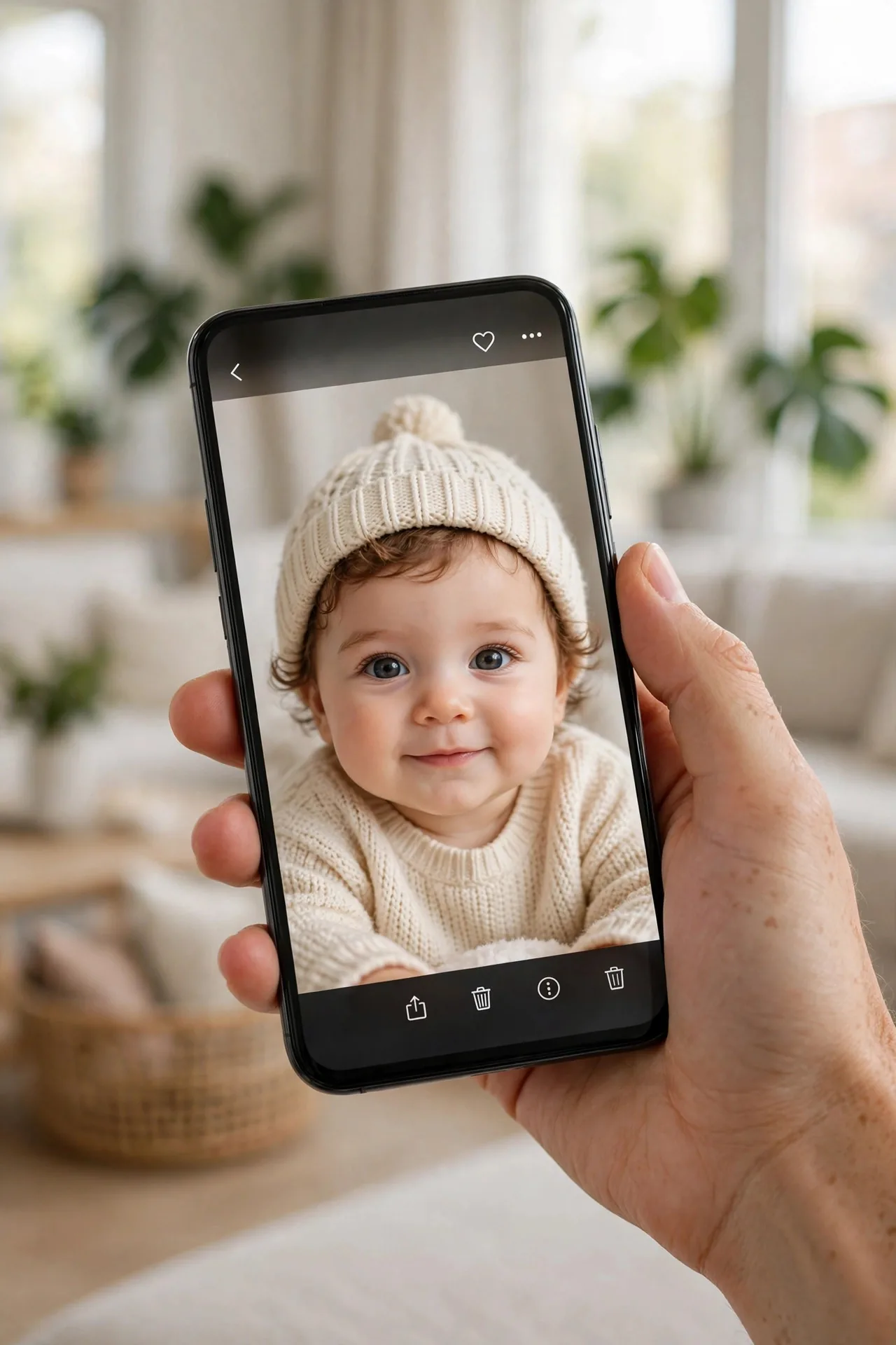 Remini Baby AI results gallery on a smartphone