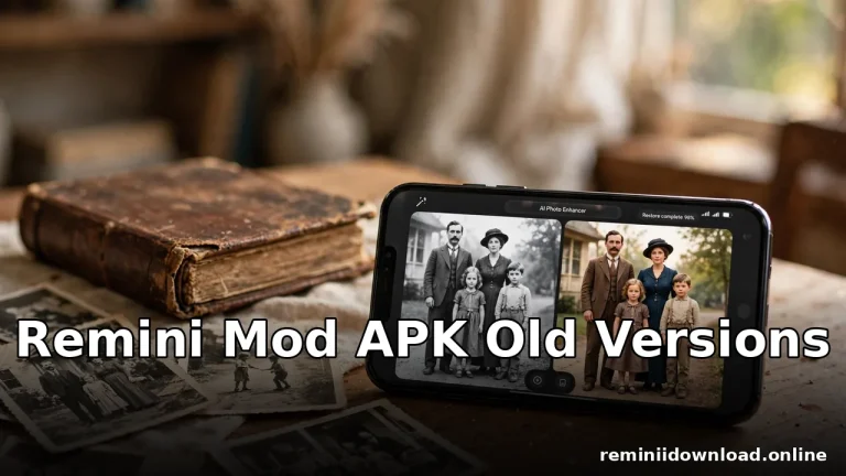 Remini mod APK old version archive — version history from 2021 to 2026