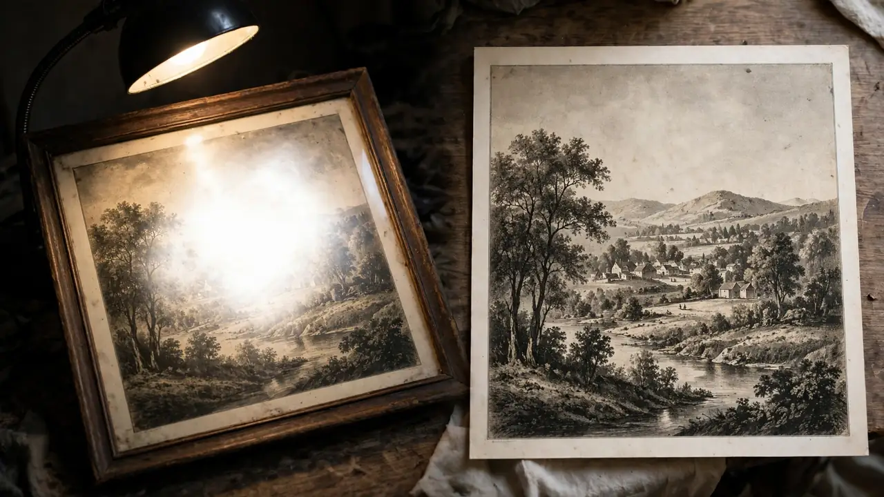 Photo-of-a-photo with a bright glare patch across the centre, a hard way to restore old photos with remini without rescanning