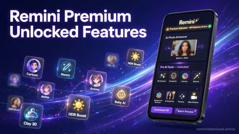 Remini premium unlocked features overview