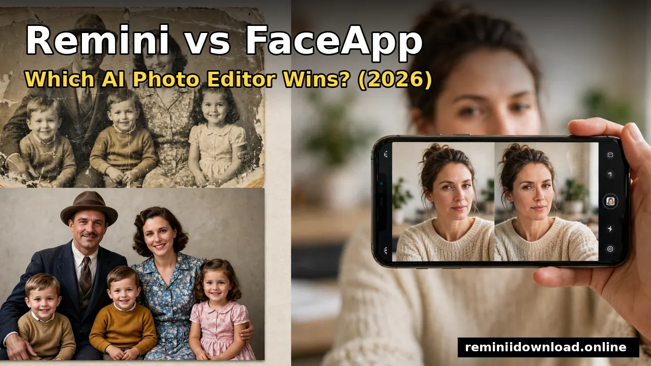 Remini vs FaceApp comparison — which AI photo editor wins (2026)