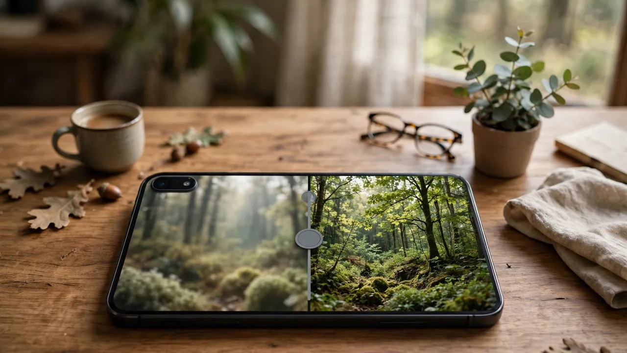 Remini vs Snapseed: AI enhancement before and after on a blurry photo