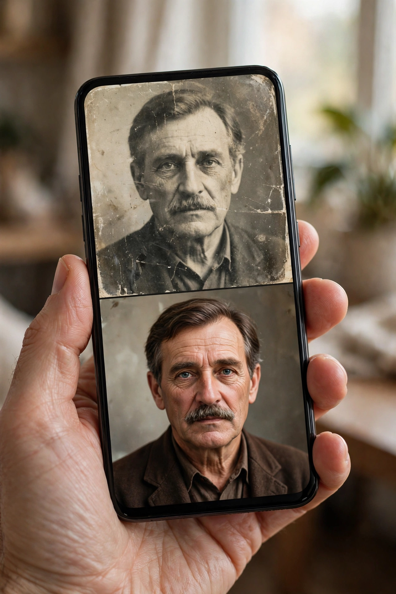 Old photo restoration and portrait enhancement on a phone — remini vs topaz comparison
