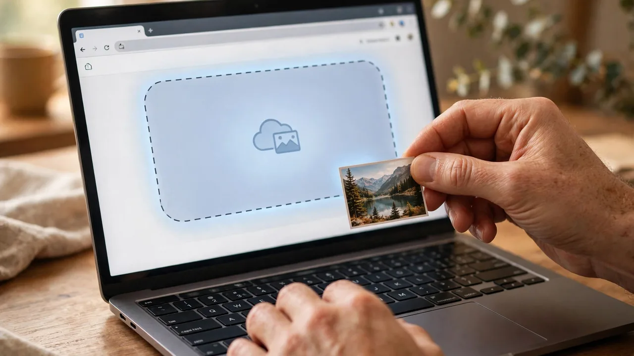 Uploading a photo to Remini Web in a browser