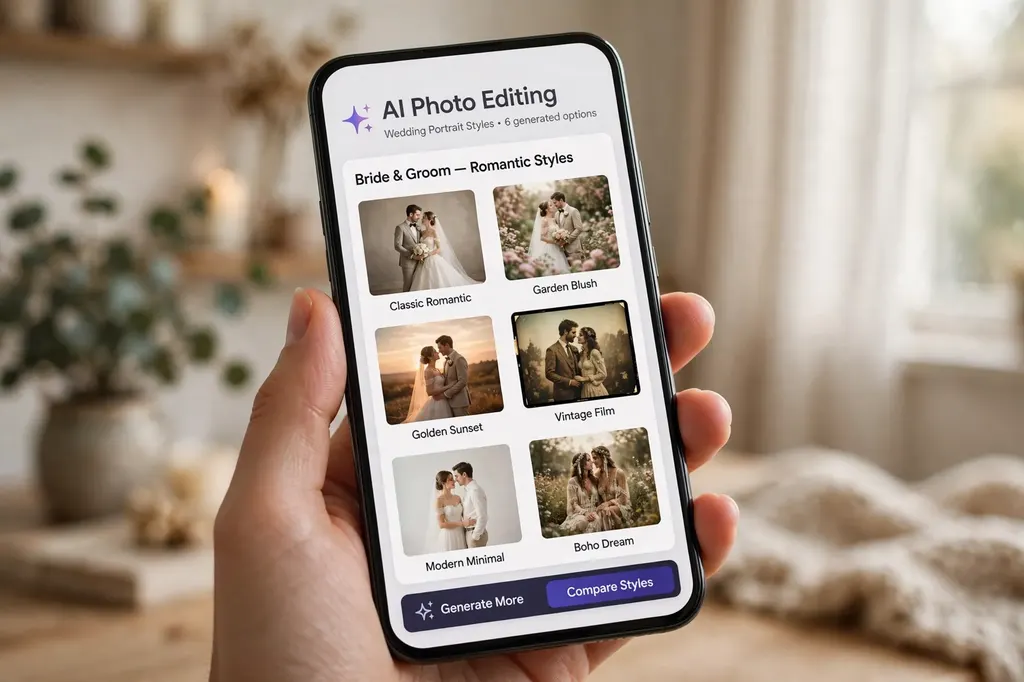 Remini Wedding AI model styles in the AI Photos gallery